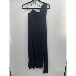 NWT MNG Asymmetrical Mango Wrap Drape MIDI Dress Women's‎ Medium Black Partywear